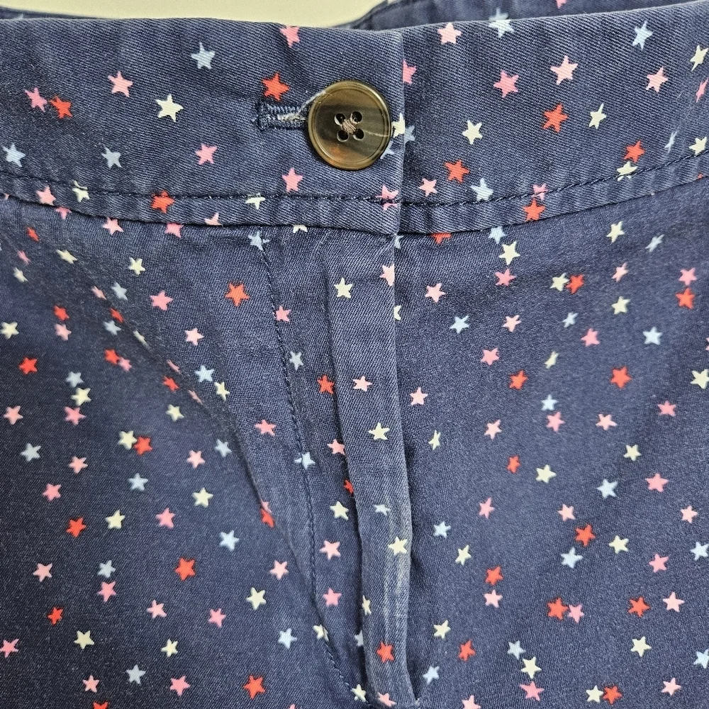 Talbots Women's Relaxed Chino Shorts Navy Mini Stars Size 14 - Picture 5 of 11